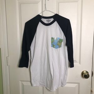 Serengetee Long Sleeve Baseball Map Tee